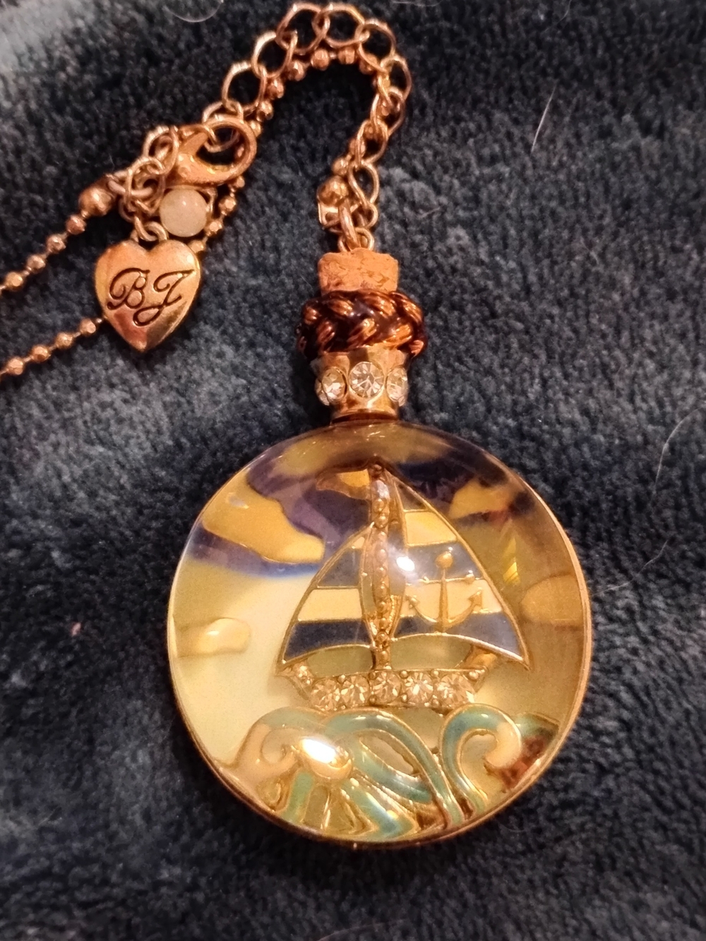 Betsy Johnson Ship In A Bottle Necklace